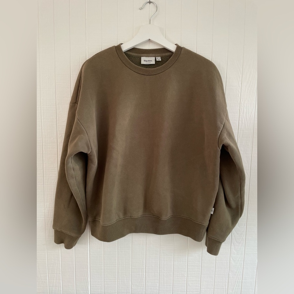 Rhythm. Crewneck Sweater in Olive Green - Like New - Picture 3 of 5